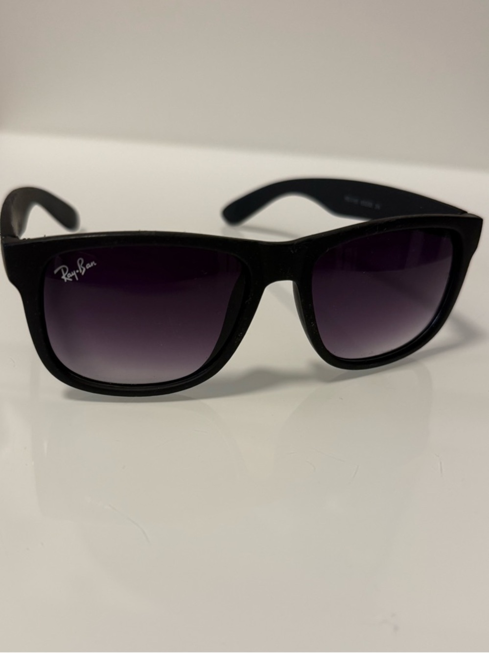 Black Frame Sunglasses with Purple Gradient Lenses
